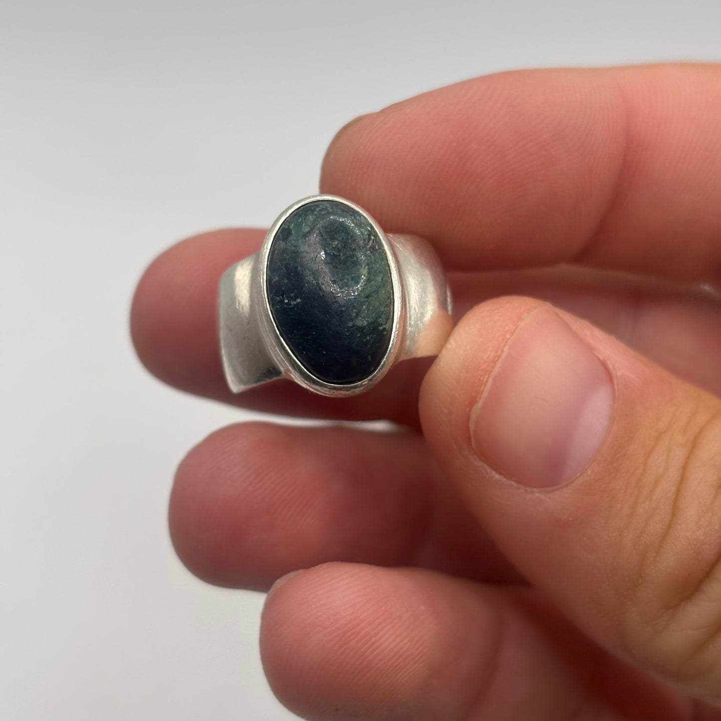 Silver Heavy Seraphinite Ring (N)