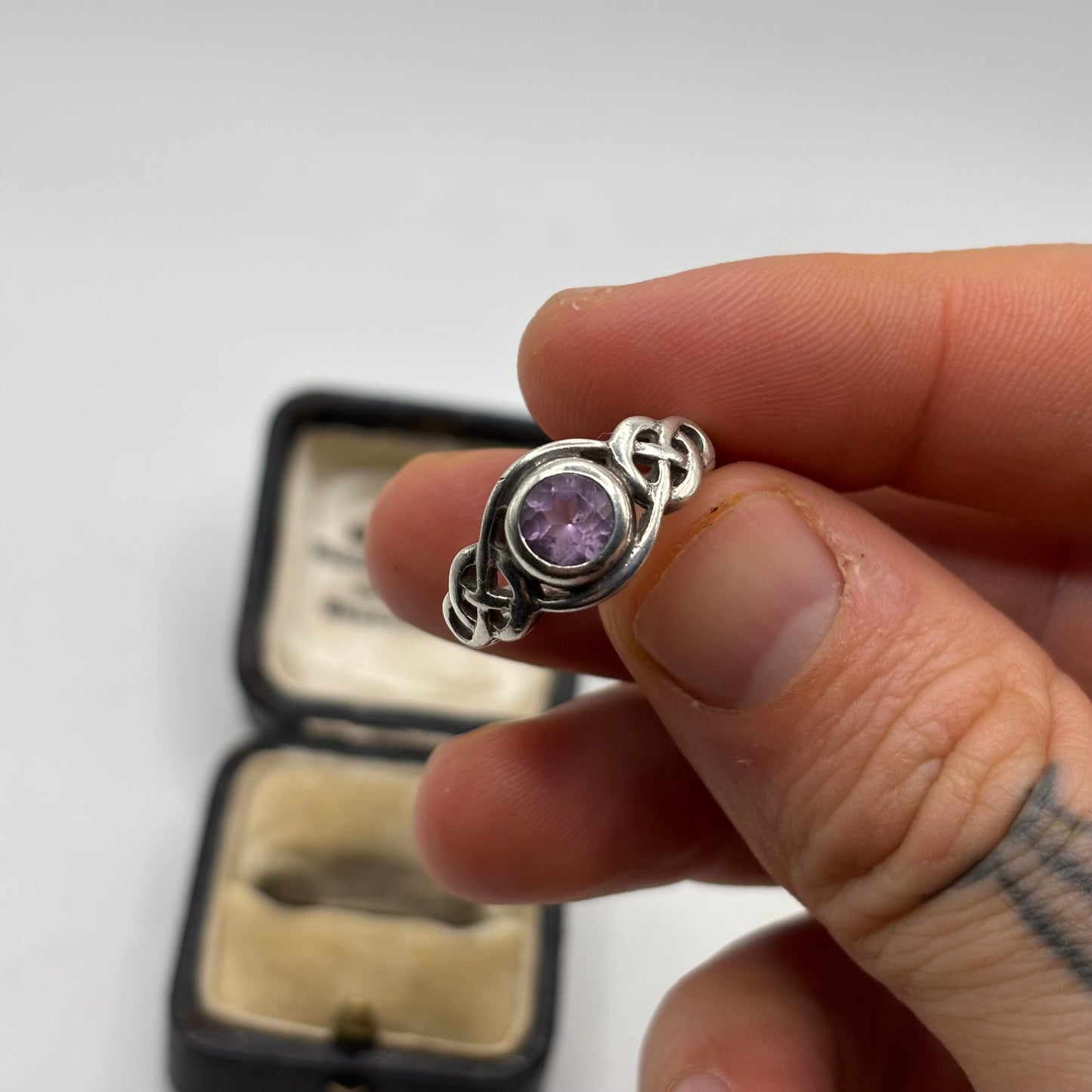 Silver Celtic Amethyst Ring