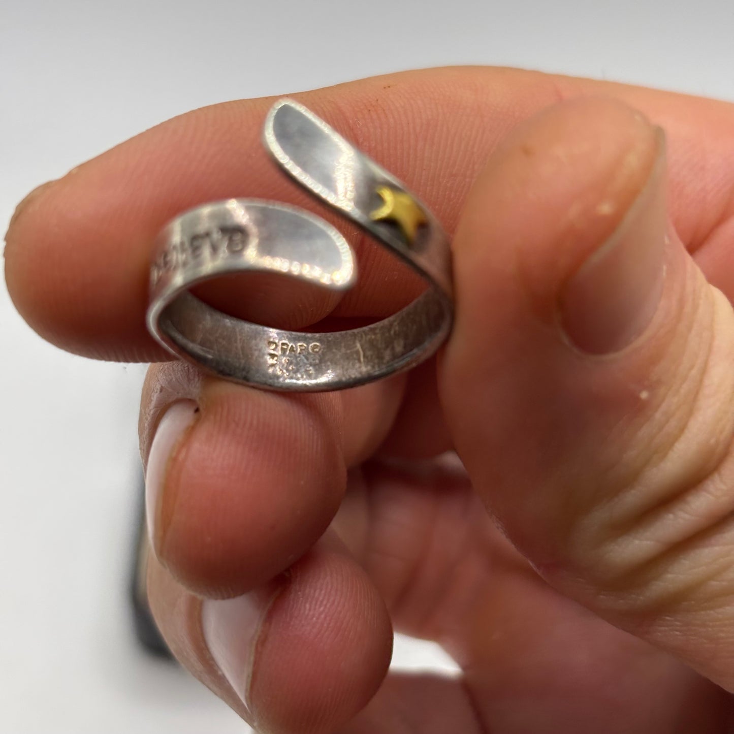 Silver Believe Star Ring