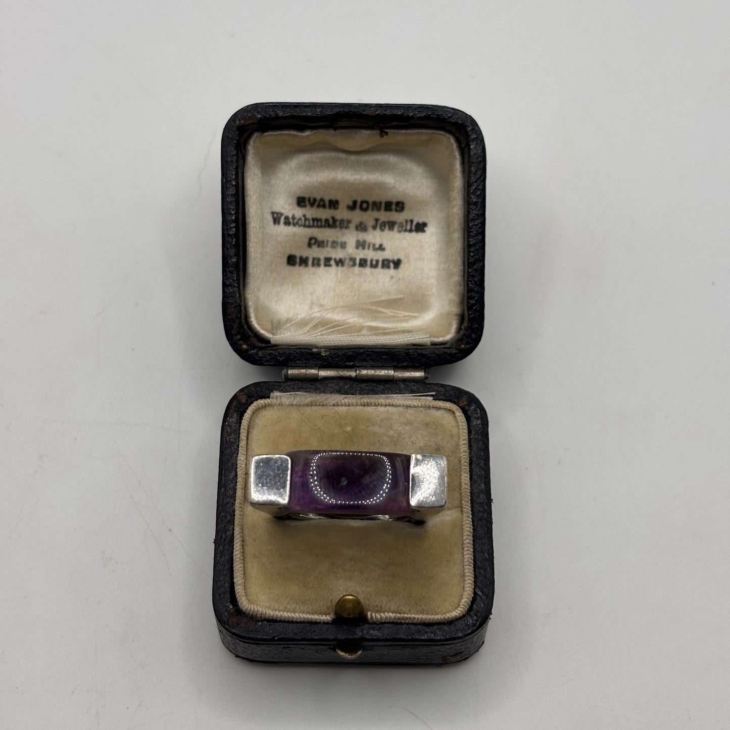 Silver Abstract Amethyst Ring
