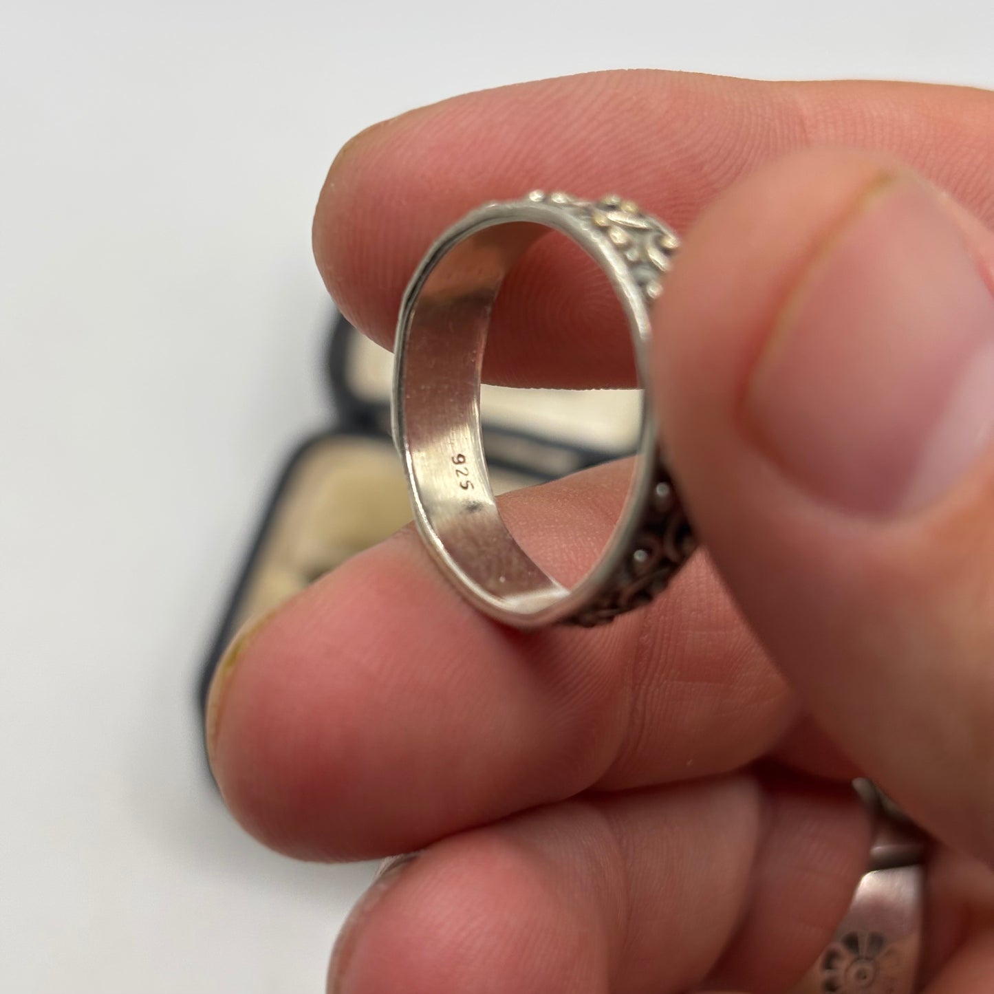 Silver Detailed Band Ring (S)