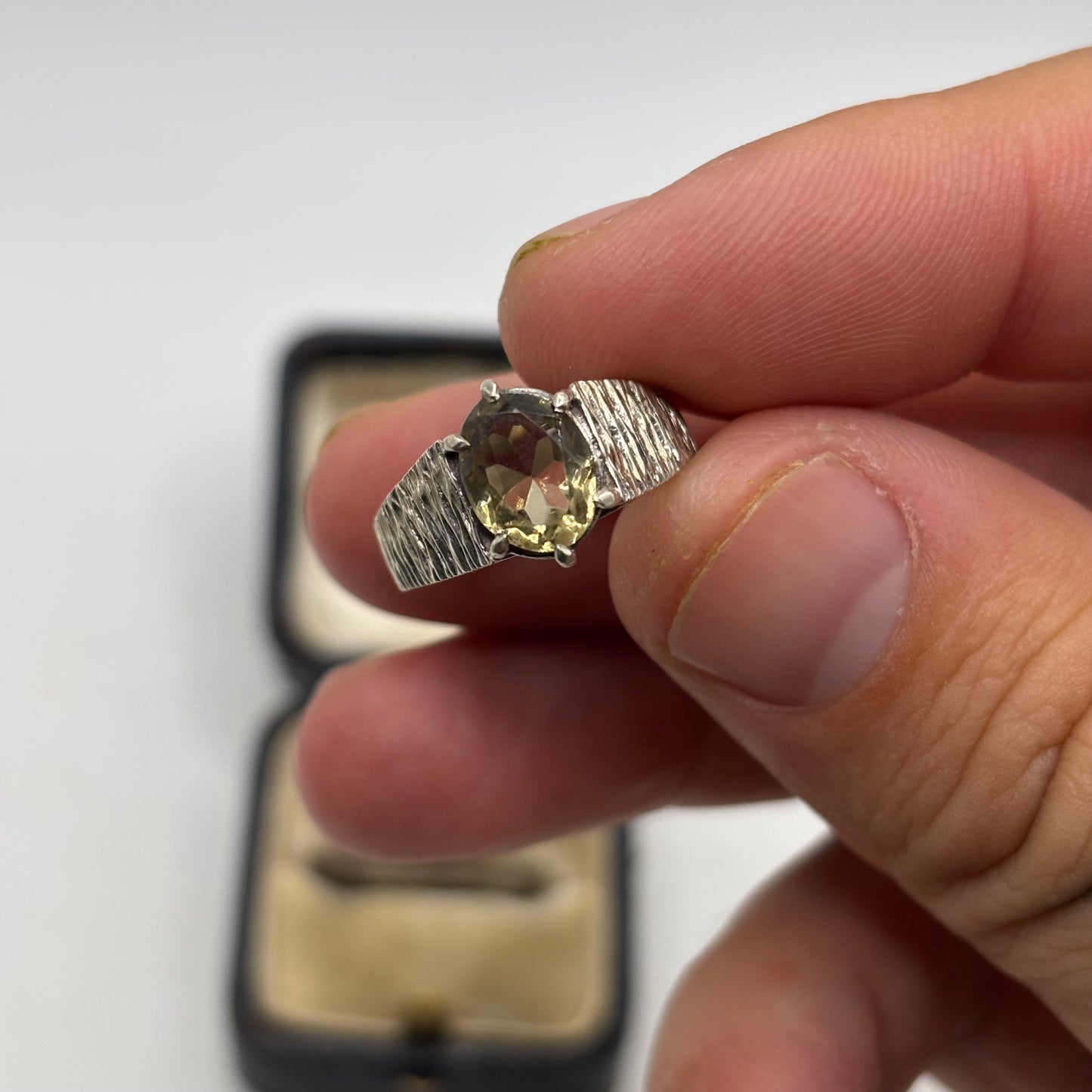 Silver Citrine Vintage Ring (M)