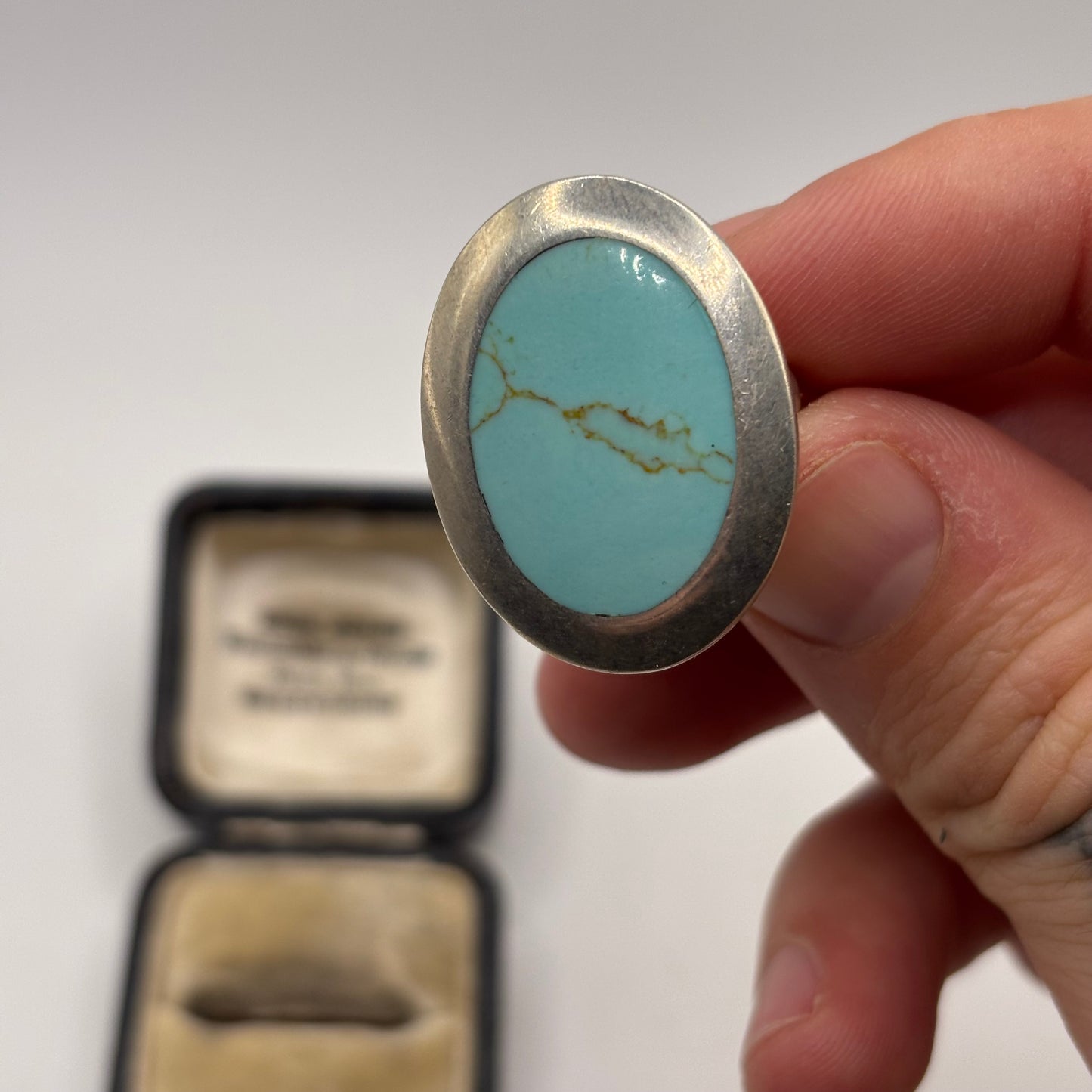 Silver Turquoise Chunky Ring