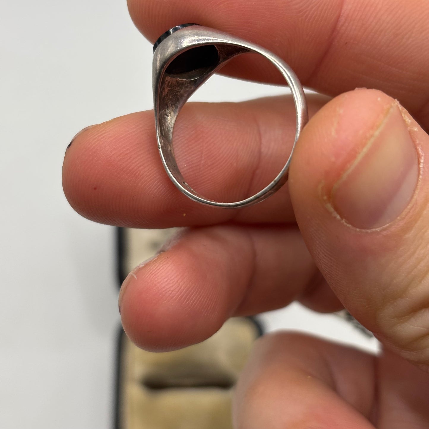 Silver Onyx Signet Ring (U 1/2)