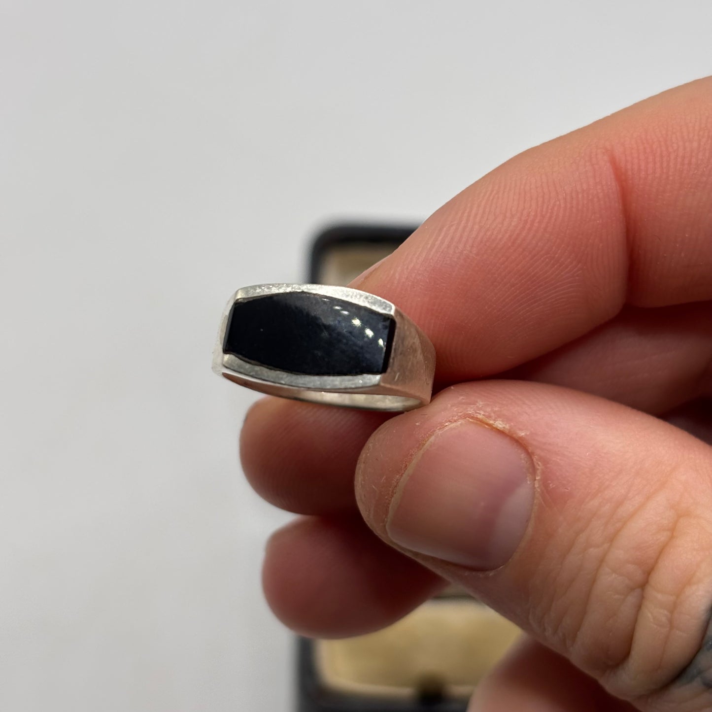 Silver Onyx Signet Ring (O)