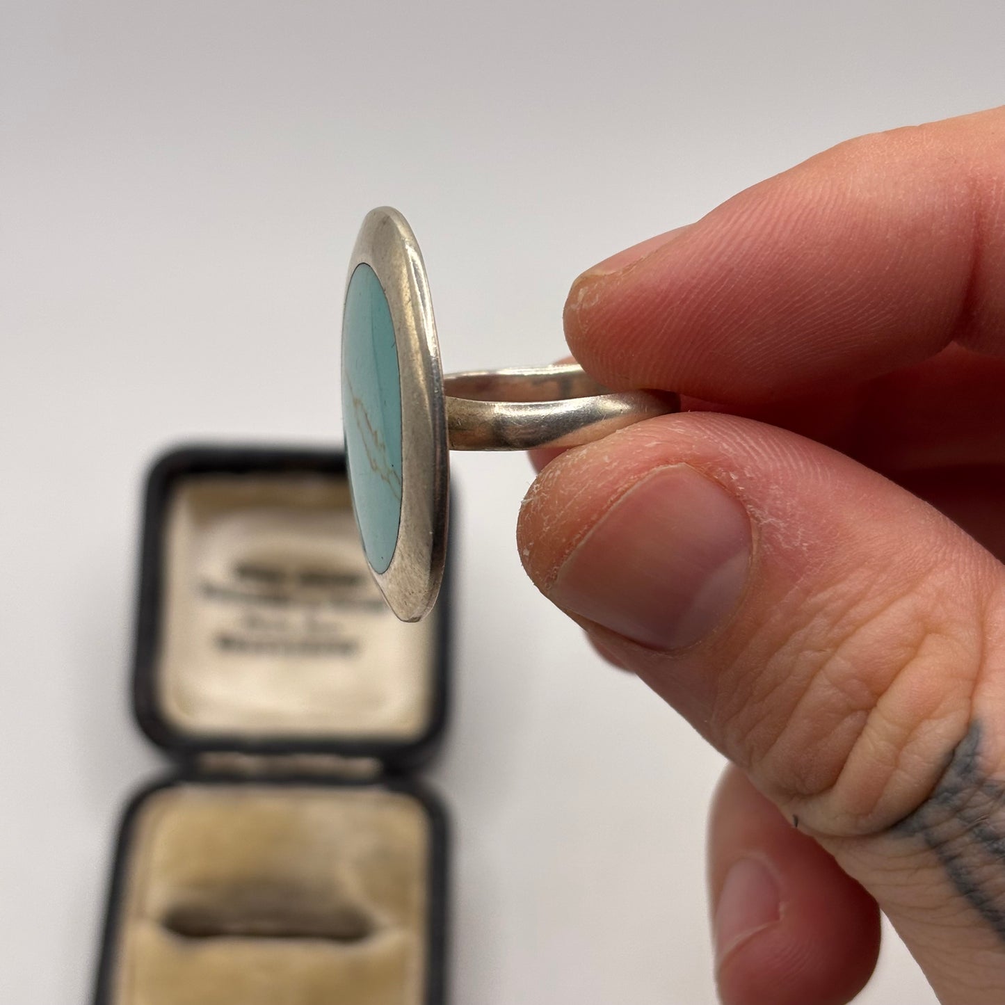 Silver Turquoise Chunky Ring