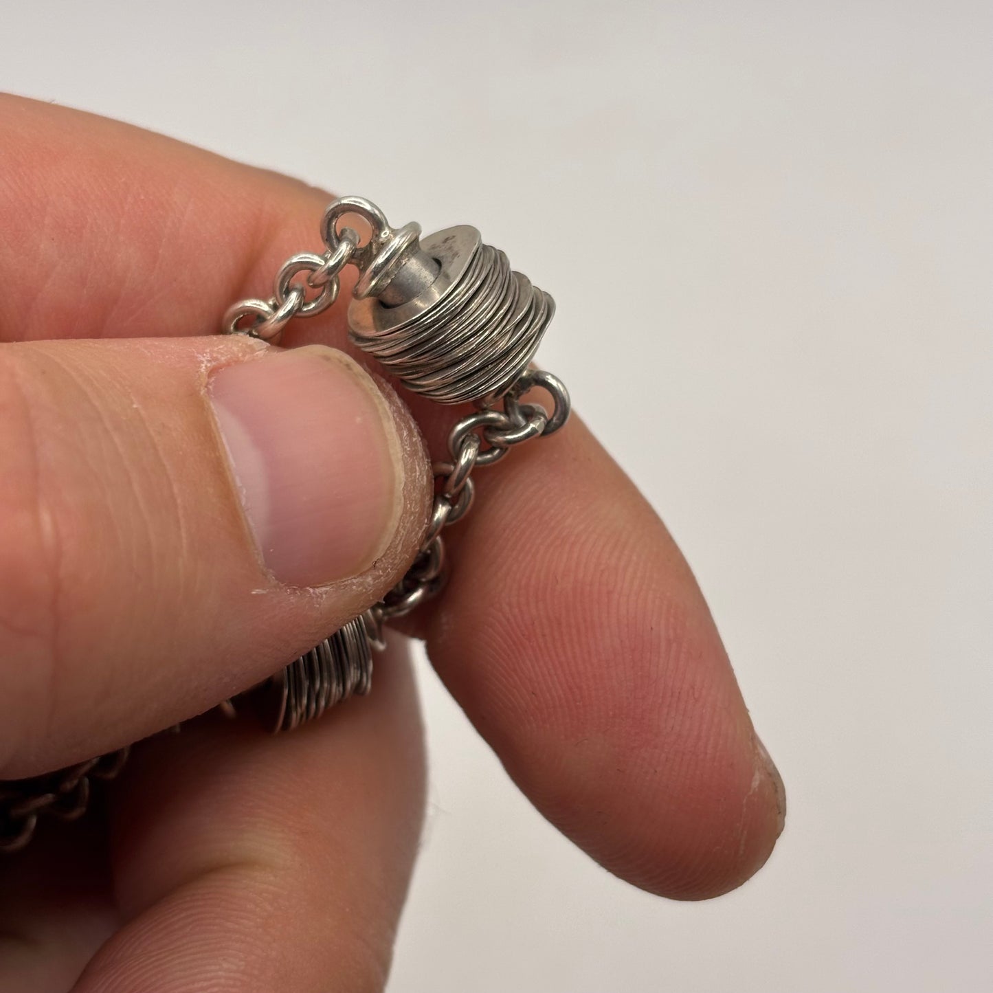 Silver 8” Abstract Bracelet