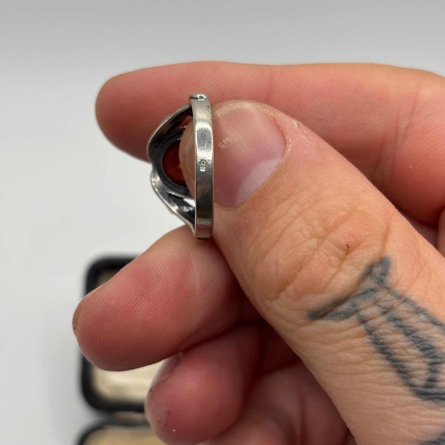 Amber Unusual Ring