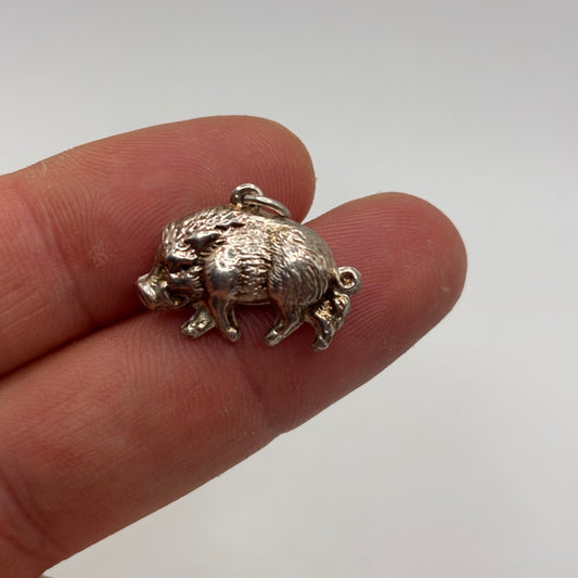 Silver Wild Boar Pendant