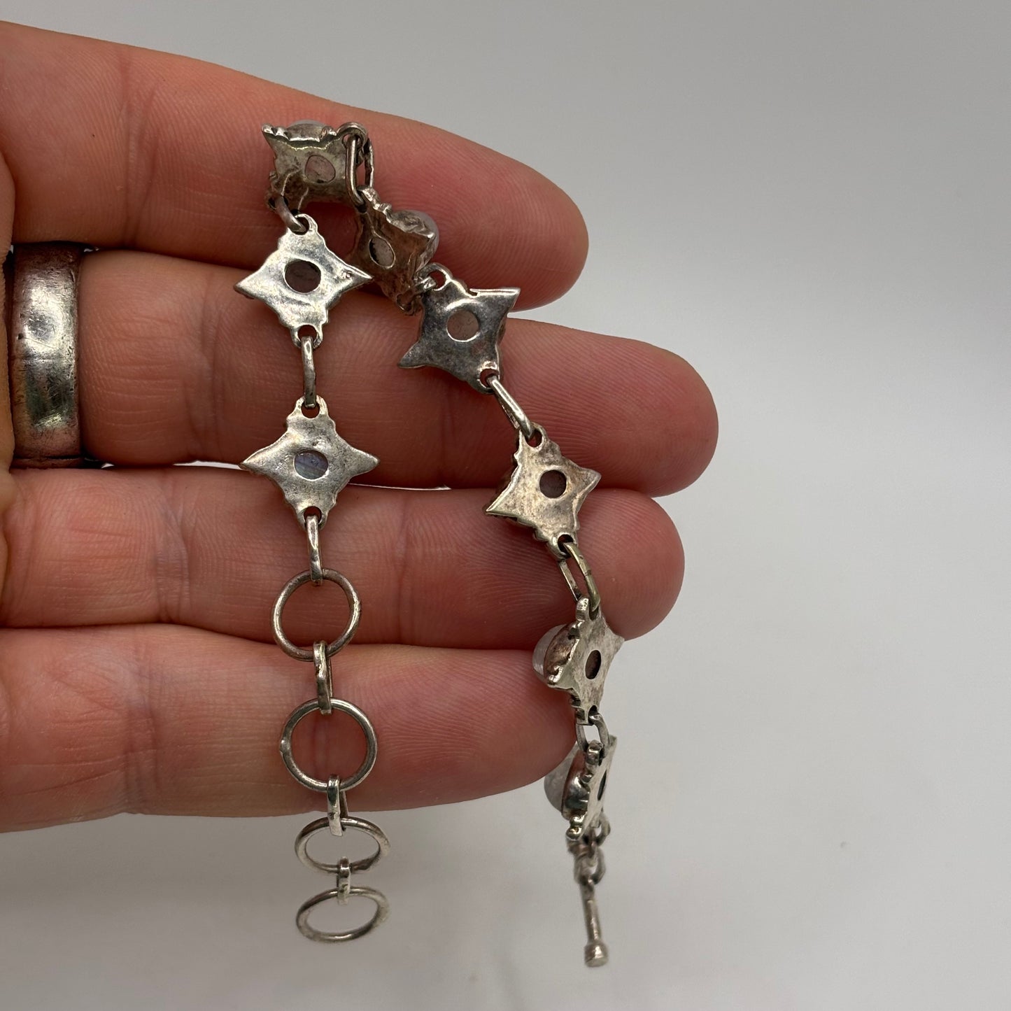 Silver 6”-8” Moonstone Bracelet