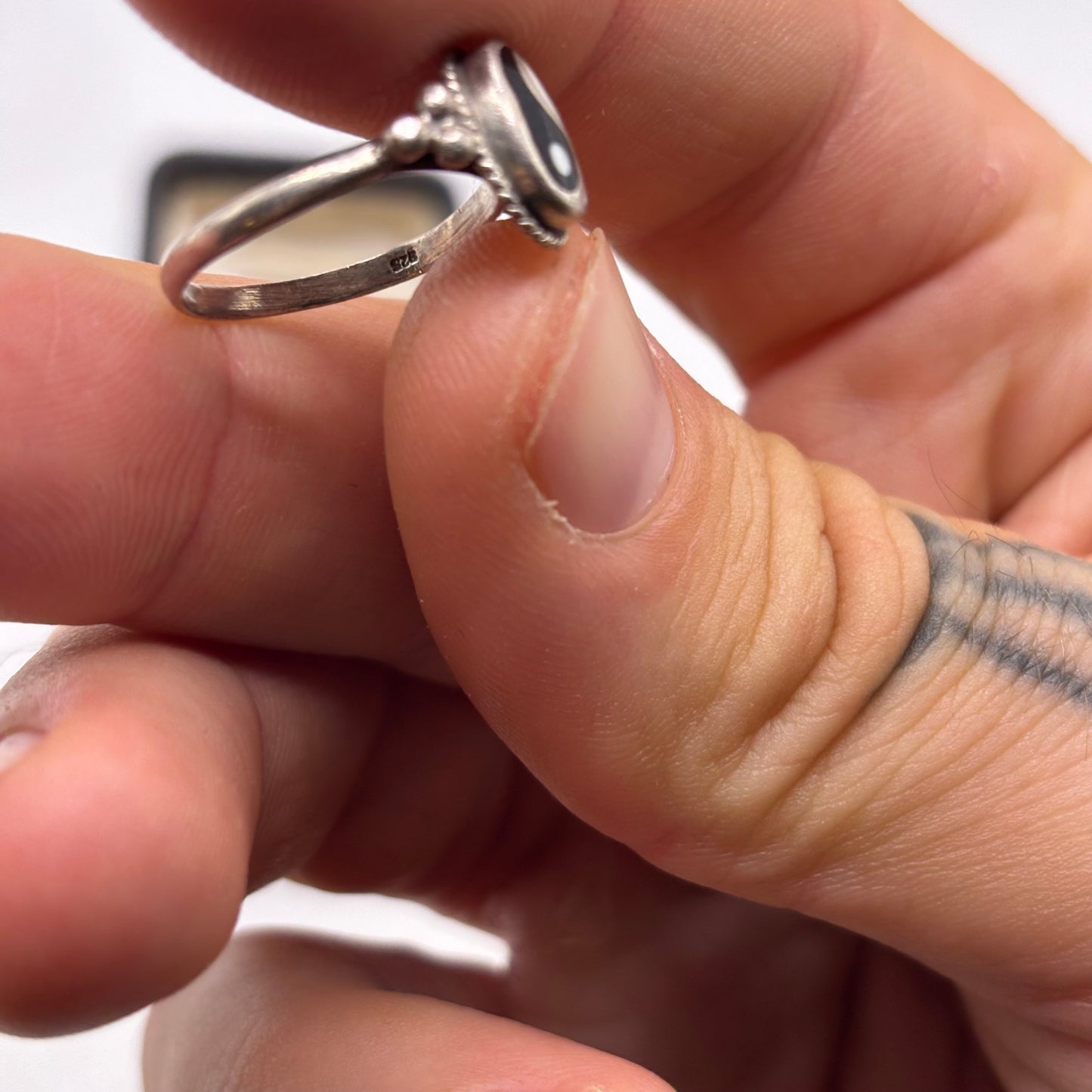 Silver Ying Yang Ring