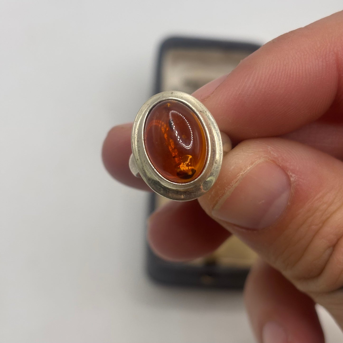 Silver Amber Ring (K)