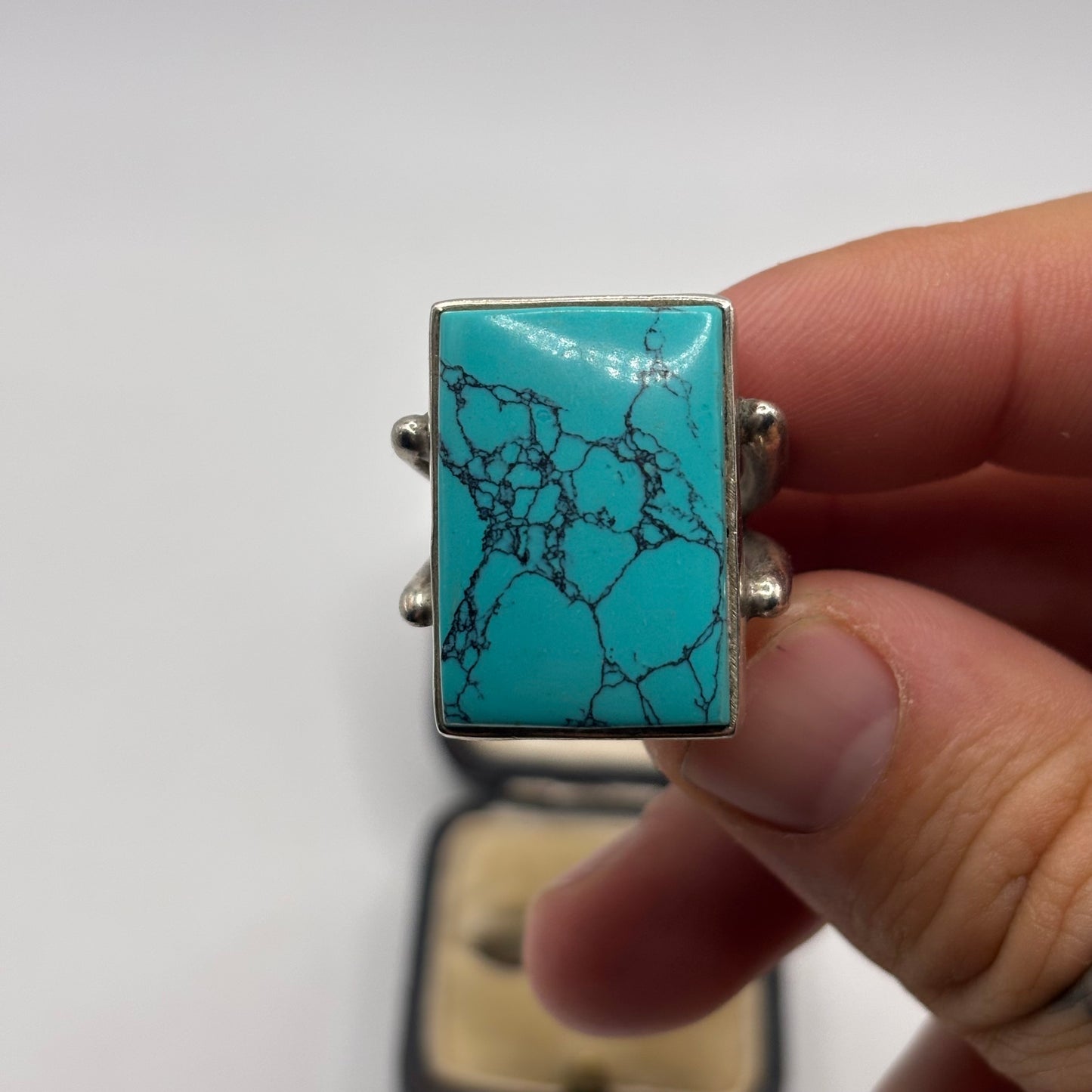 Silver Chunky Turquoise Ring