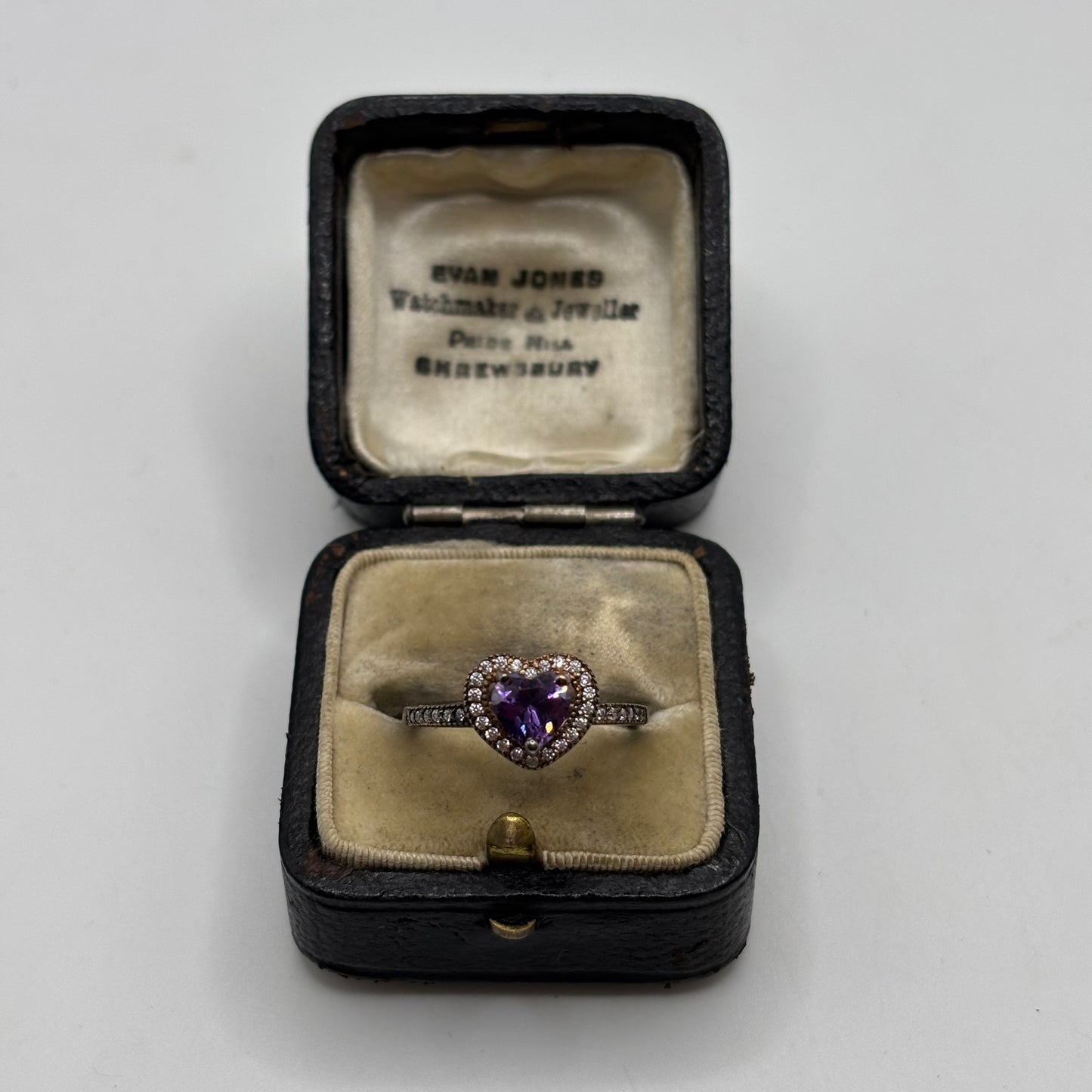 Silver Amethyst Heart Ring (M)