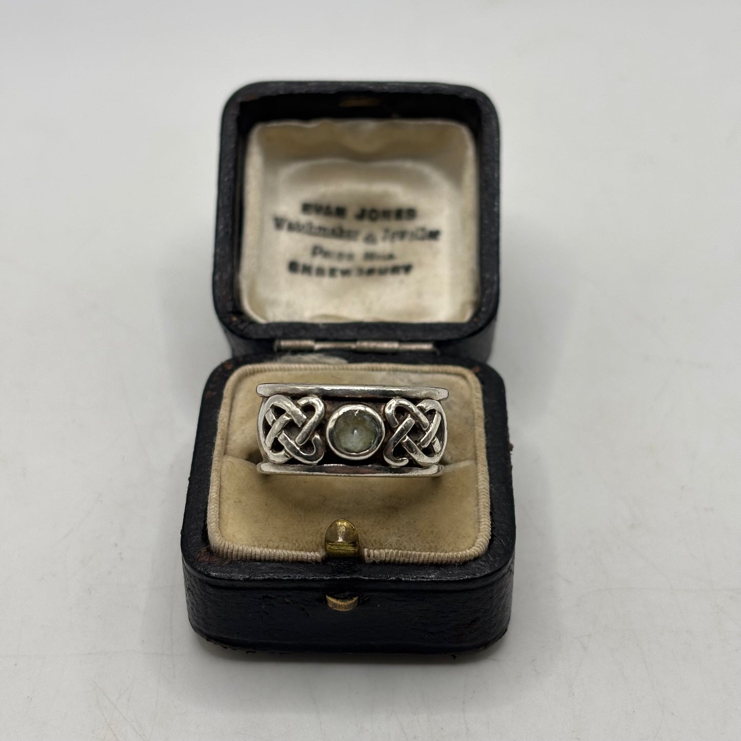 Silver Celtic Topaz Ring (P)