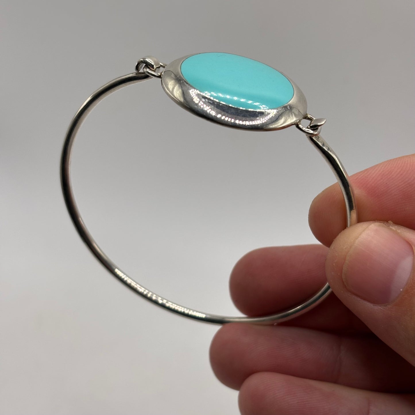 Silver Turquoise Cuff Bangle (60mm)