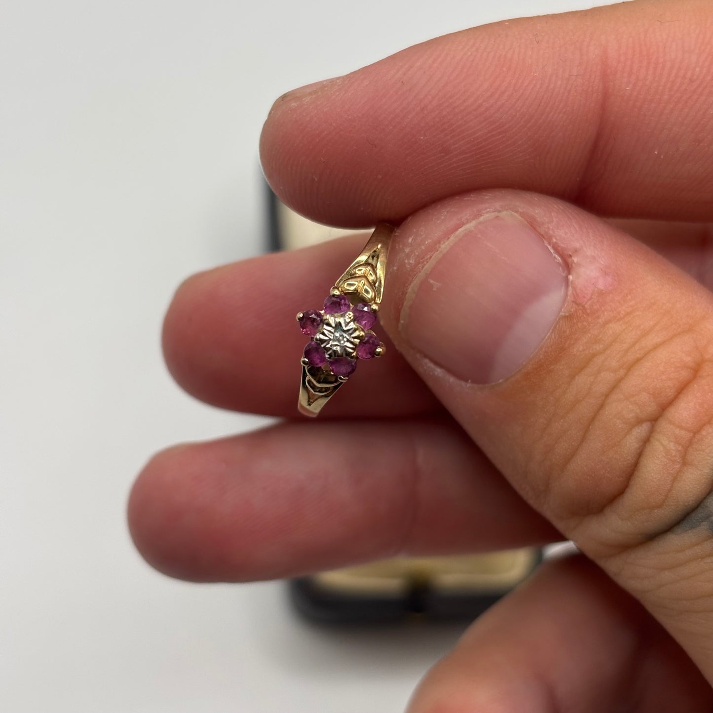 9ct Gold Ruby & Diamond Ring (L)