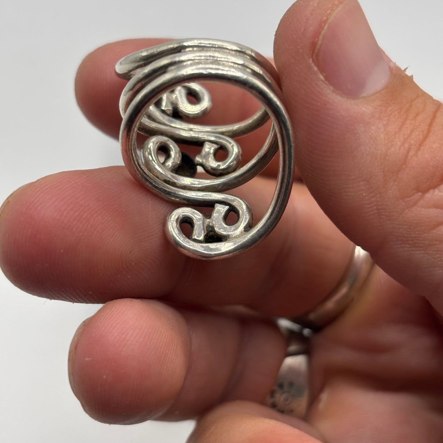 Silver Heavy Abstract Ring (P)