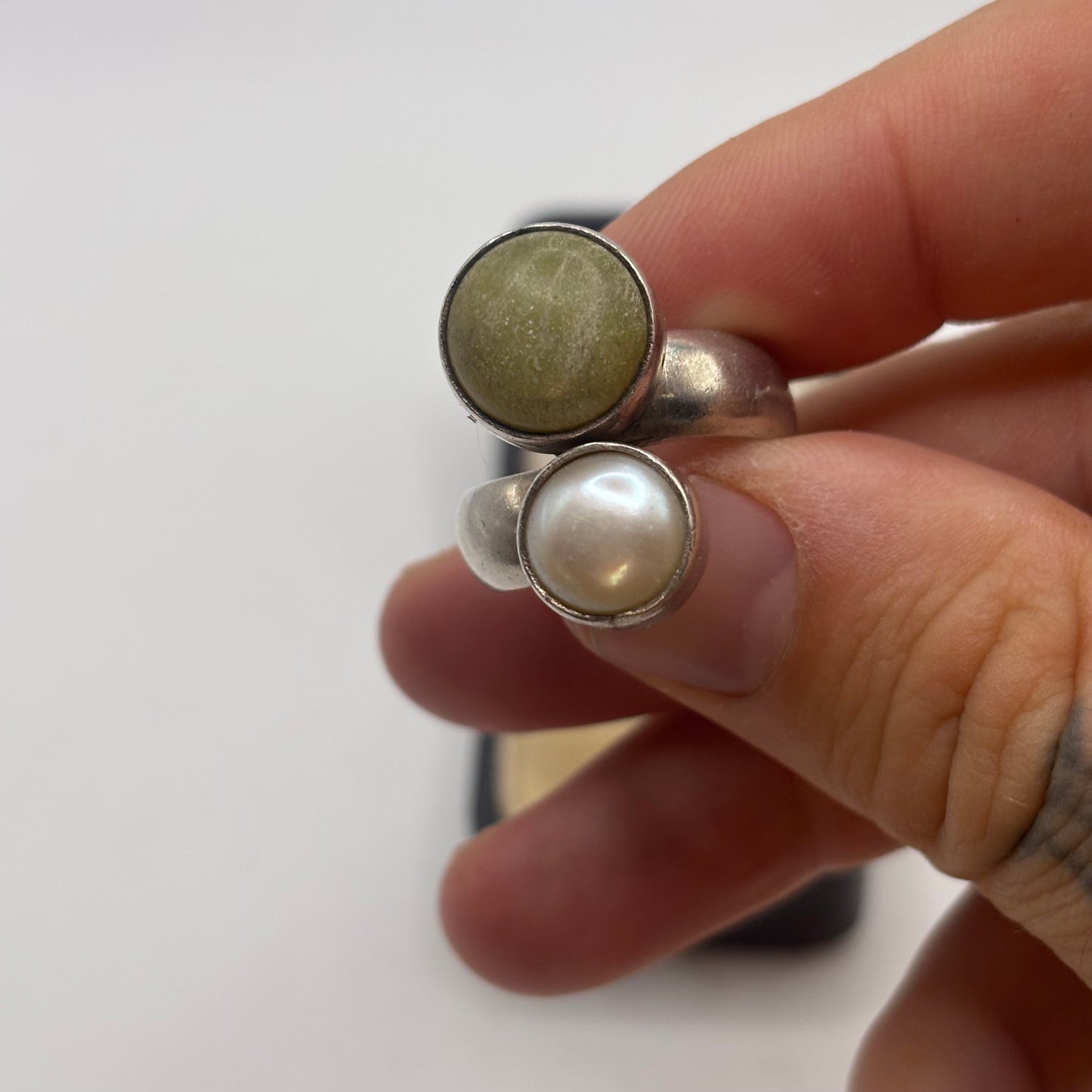 Silver Chunky Designer Pearl Ring
