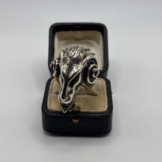 Silver Ancient Goat TGF Ring (O)