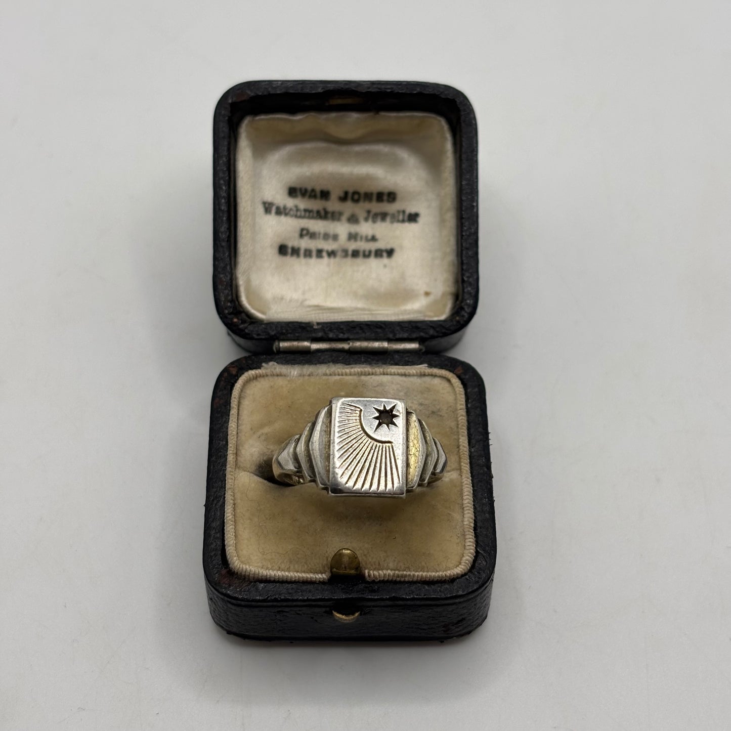 Silver Vintage Gold On Silver Signet Ring (R)