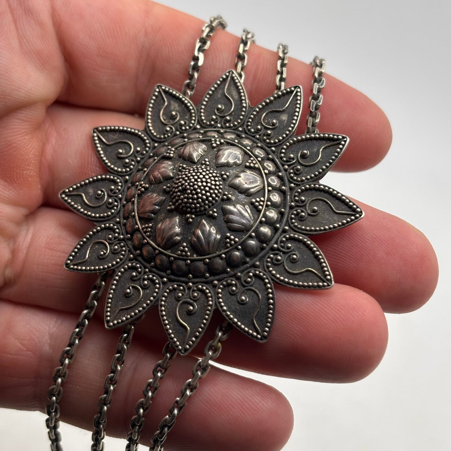 Silver 7.5” Flower Bracelet