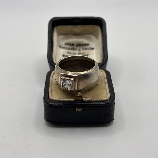 Silver Chunky CZ Ring