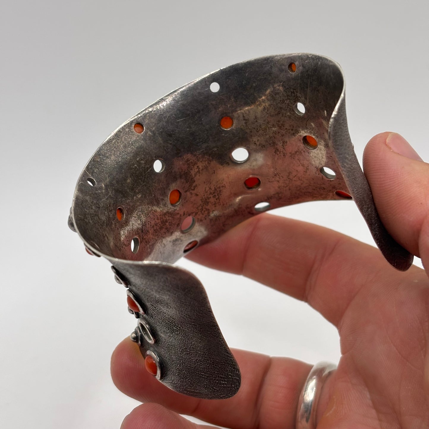 Silver Abstract Amrapali Coral Cuff Bangle