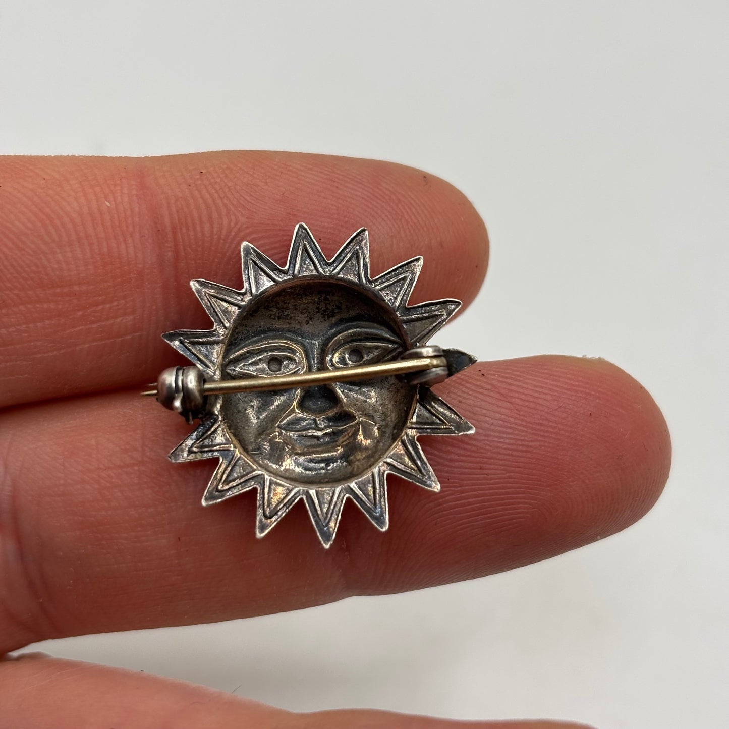 Silver Sun Brooch