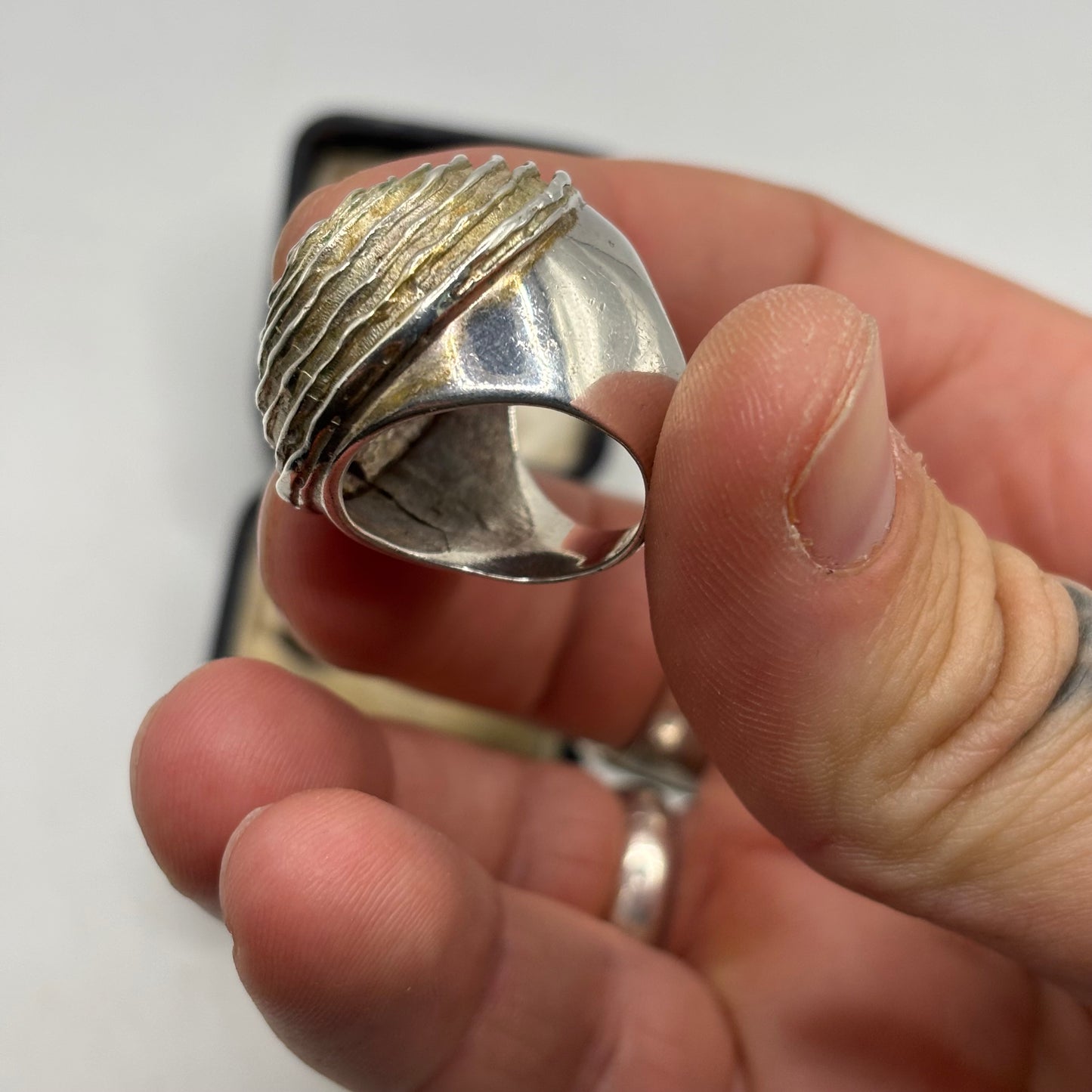 Silver Heavy Abstract Ring (L)