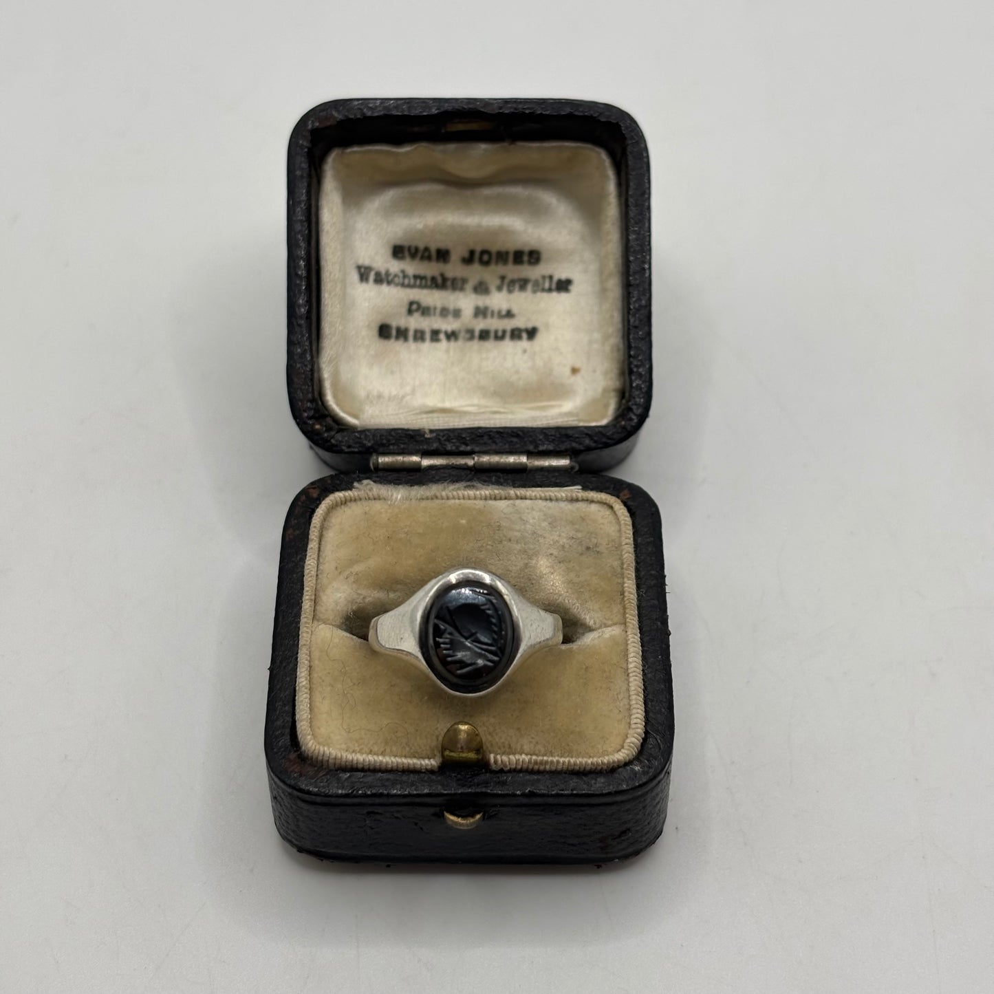 Silver Hematite Gladiator Signet Ring (M)