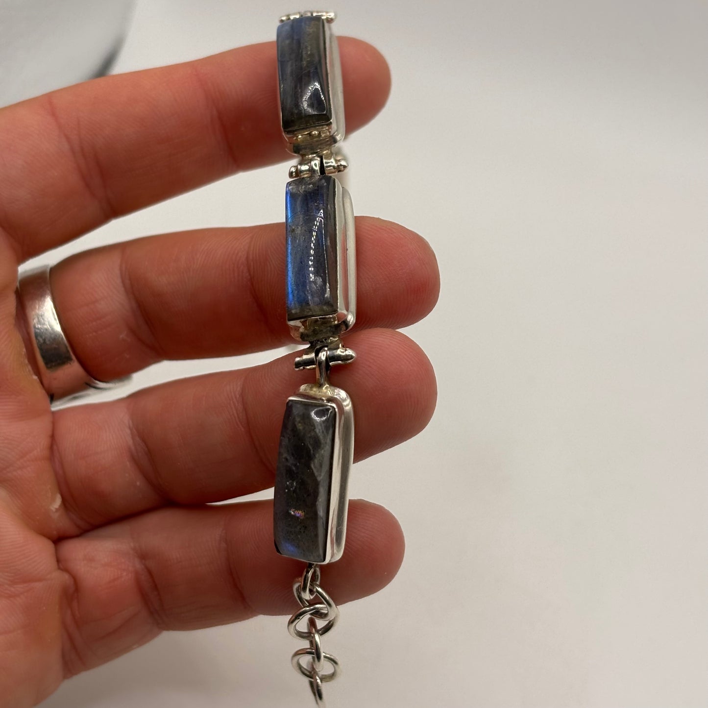 Silver Labradorite Bracelet 7”-8”