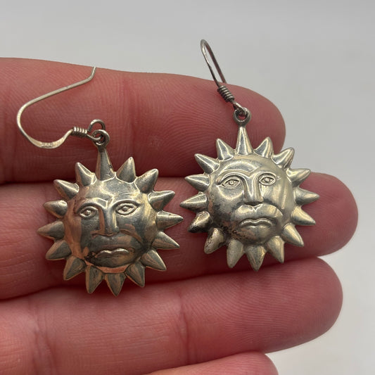 Silver Sun Earrings