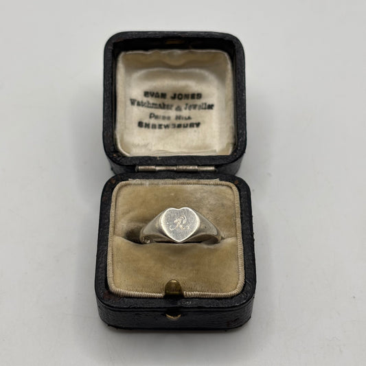 Silver “R” Vintage Signet Ring