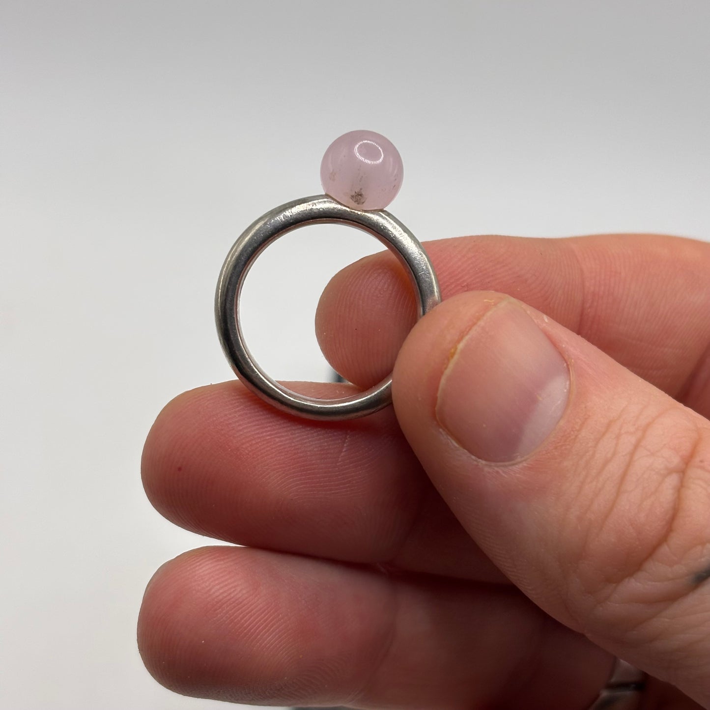 Silver Rose Quartz Ti Sento Ring (N)