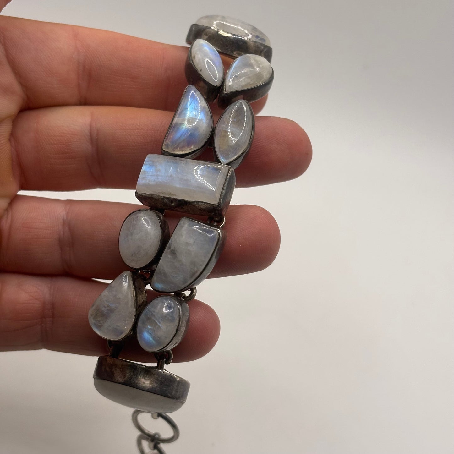 Silver 6”-7.5” Moonstone Bracelet