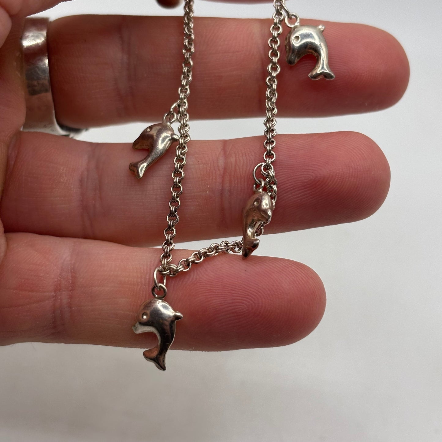 Silver 7” Dolphin Bracelet