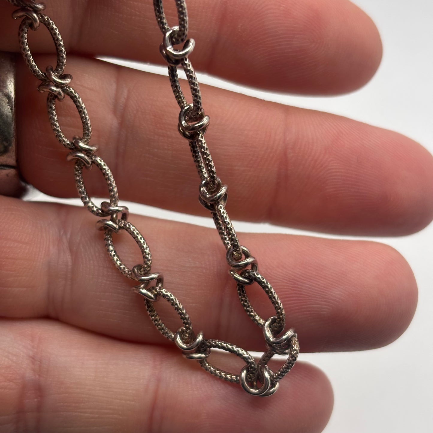 Silver 7.5” Unusual Link Bracelet
