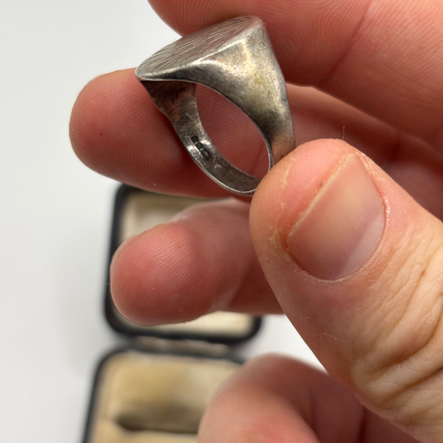 Silver Vintage Heavy Signet Ring (S)