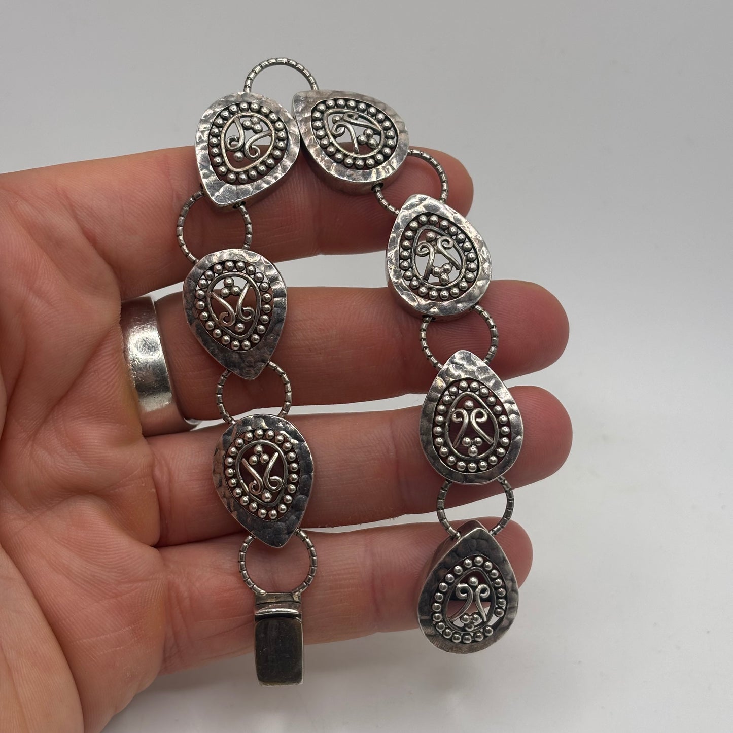 Silver 7” Indian Detailed Bracelet
