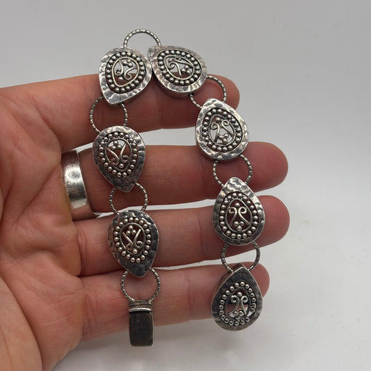 Silver 7” Indian Detailed Bracelet