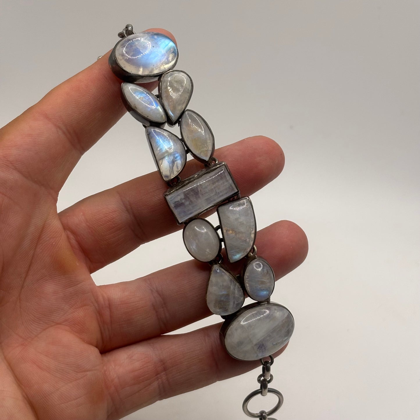Silver 6”-7.5” Moonstone Bracelet