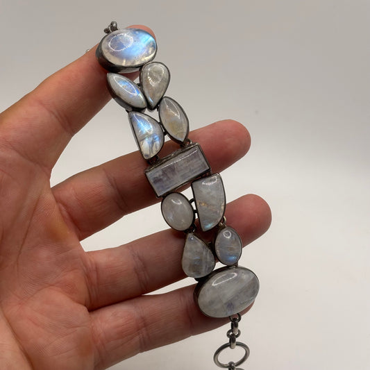 Silver 6”-7.5” Moonstone Bracelet