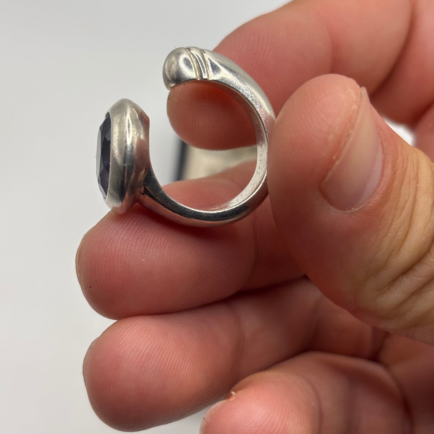 Silver Heavy Iolite Ring (L)
