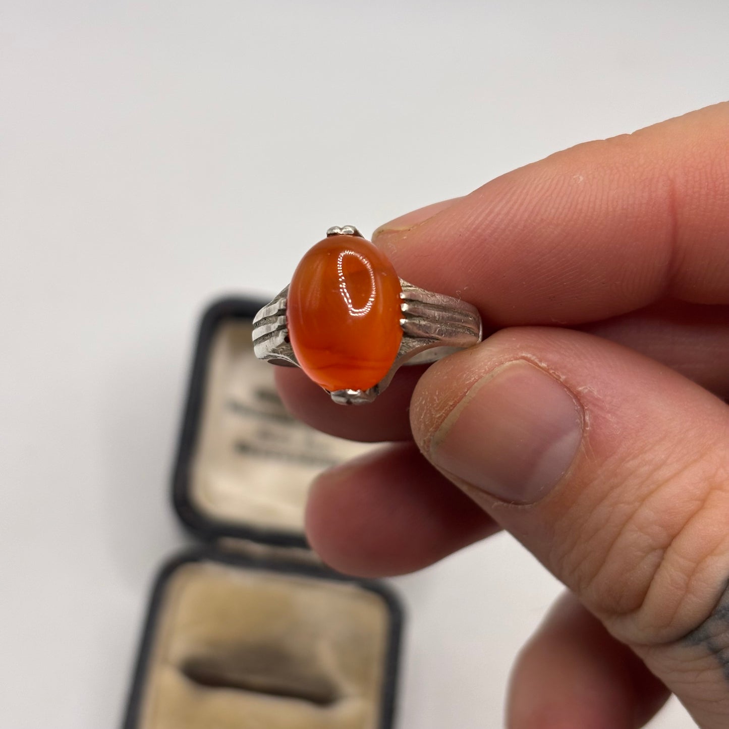 Silver Carnelian Signet Ring