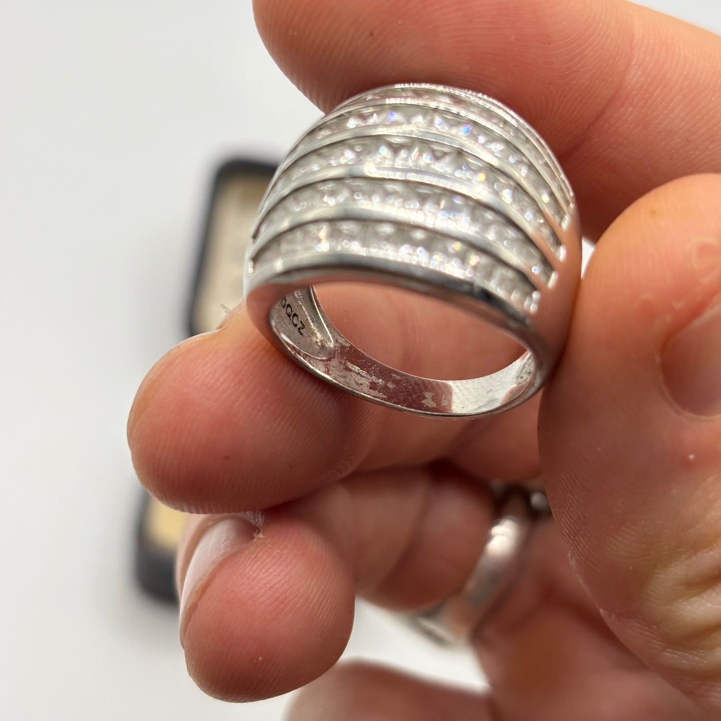 Silver Cubic Zirconia Band Ring