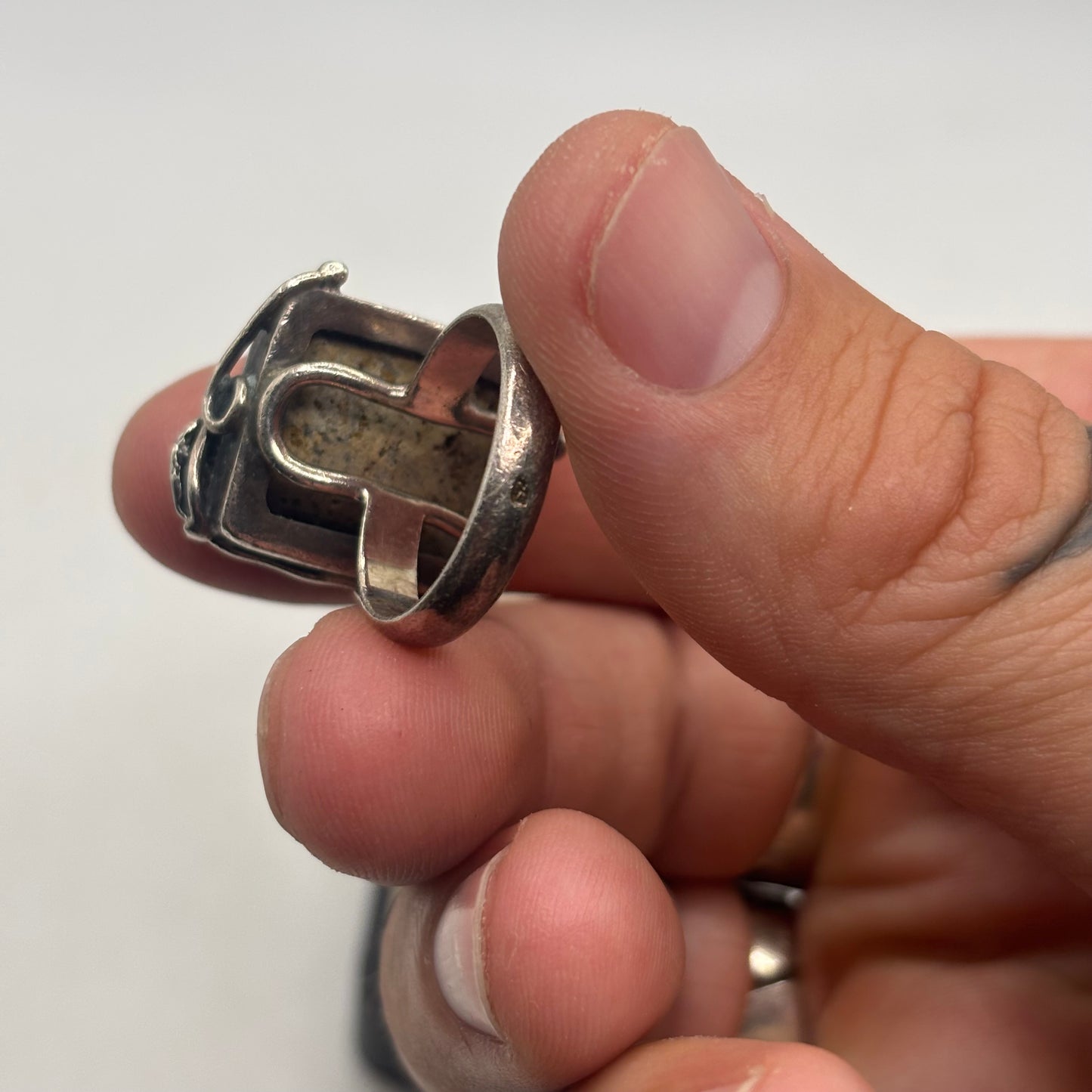 Silver Heavy Turquoise Ring (M)