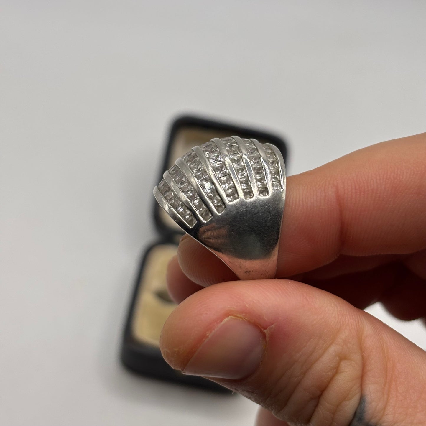 Silver Cubic Zirconia Band Ring