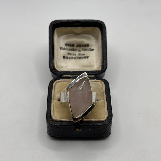 Silver Mexican Rose Quartz Ring