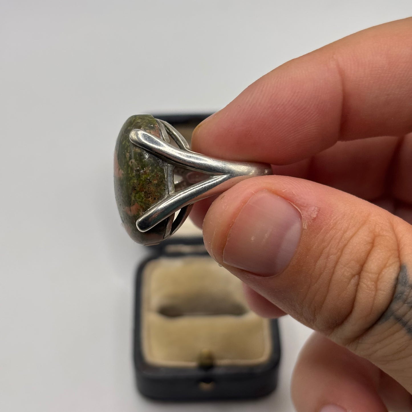 Silver Chunky Ukanite Ring
